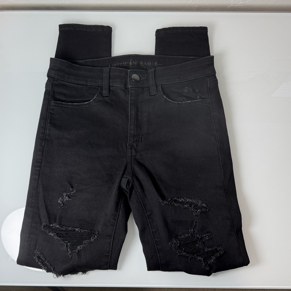 American Eagle black high rise jeggings size 4 NWOT - Picture 4 of 12